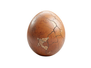 Cracked Brown Egg on a Simple Background Isolated on transparent background