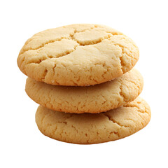 Tasty crispy milk cookies isolated on transparent background