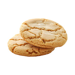 Tasty crispy milk cookies isolated on transparent background