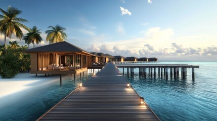 Obraz premium beautiful boardwalk on a paradisiacal island