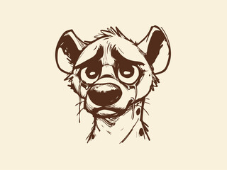 Hyena Mimic Hand Drawn Illustration Vector Isolated