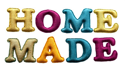 Naklejka premium 「HOME MADE」の文字の刺繍（Embroidered 