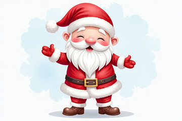 Fototapeta premium santa claus watercolor funny cute holiday