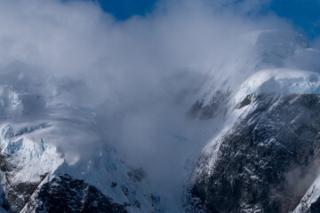 Antarctica view. Seascape and landscape of Antarctica. Glaciers and Southern Ocean.