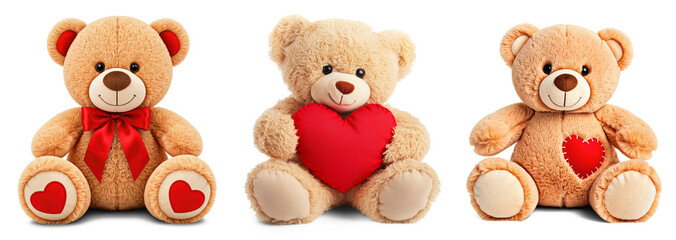 Teddy bears for Valentine's Day with hearts to celebrate love
