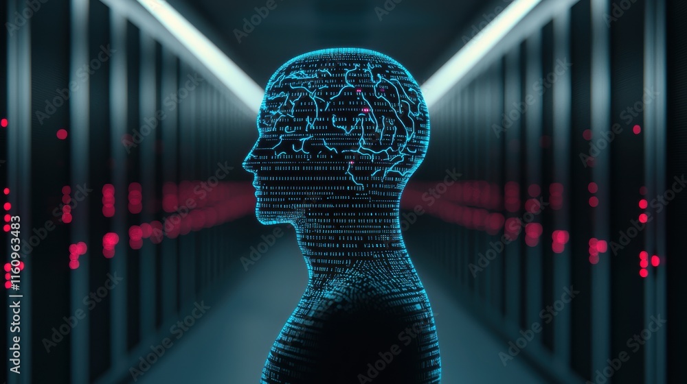 Poster abstract representation of artificial intelligence in data center