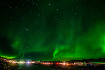 Northern Light, aurora borealis over Greenland in Arctic