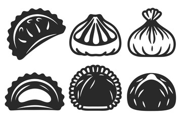 set of Dumplings food  vector illustration