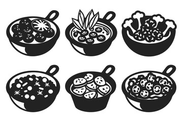 set of Stir fry food  vector illustration