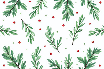 seamless christmas pattern featuring spruce branches watercolor style horizontal design decorative