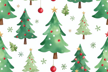 seamless christmas tree watercolour pattern works well stationery