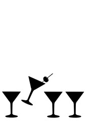 martini glass with olives