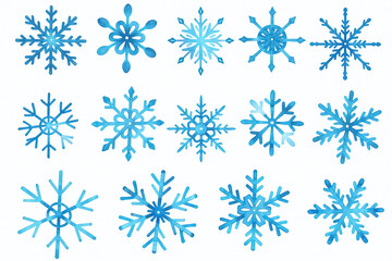 set includes colorful bundle blue watercolor snowflake