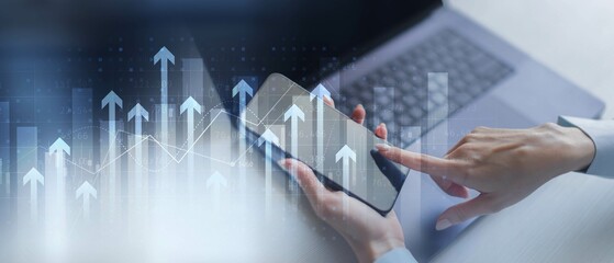 Business Growth and Analytics Visualization Financial Concept.