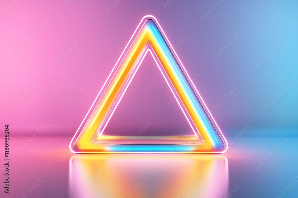 Aufkleber A minimalist design of an impossible triangle, drawn with clean, bold lines and soft gradients