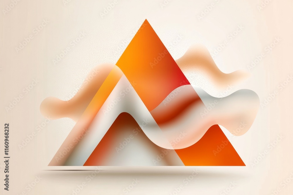 Aufkleber a minimalist design of an impossible triangle, drawn with clean, bold lines and soft gradients