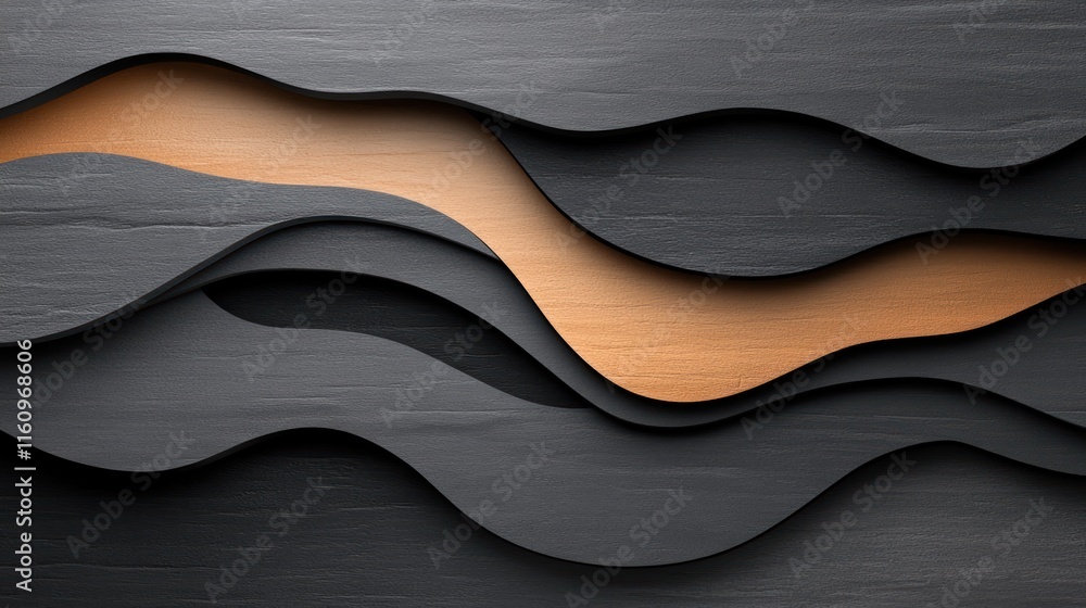 Poster abstract design featuring flowing lines in contrasting colors.