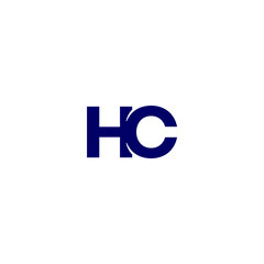Letter HC logos design. blue simple memorable