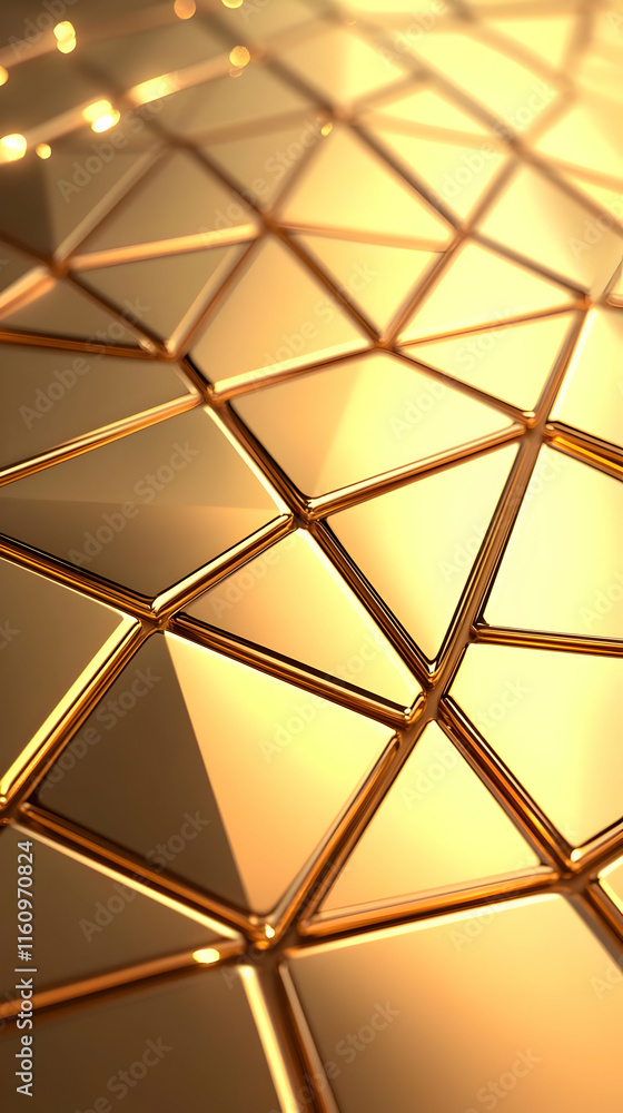 Aufkleber golden triangular 3d abstract background
