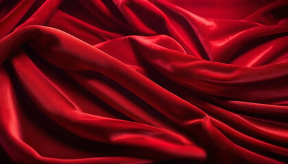 Obraz premium Red draped velour as a background. 