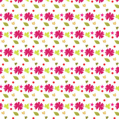 seamless pattern with pink flowers