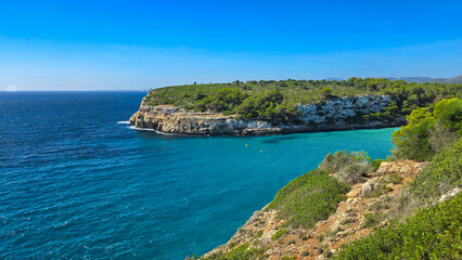 panoramic view beach Cala Romantica Summer holidays