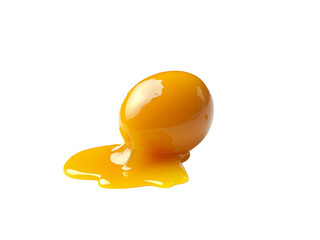 Fototapeta premium Fresh Egg with Yolk on Shiny Surface Isolated on transparent background