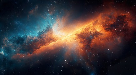 Fototapeta premium Ultra-realistic portrayal of two universes facing each other diagonally