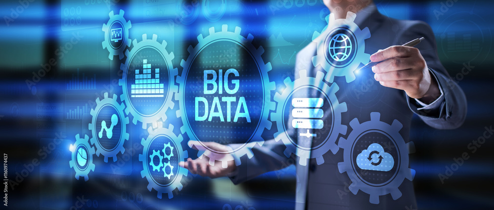 Aufkleber big data science concept analysis analytics technology internet concept.