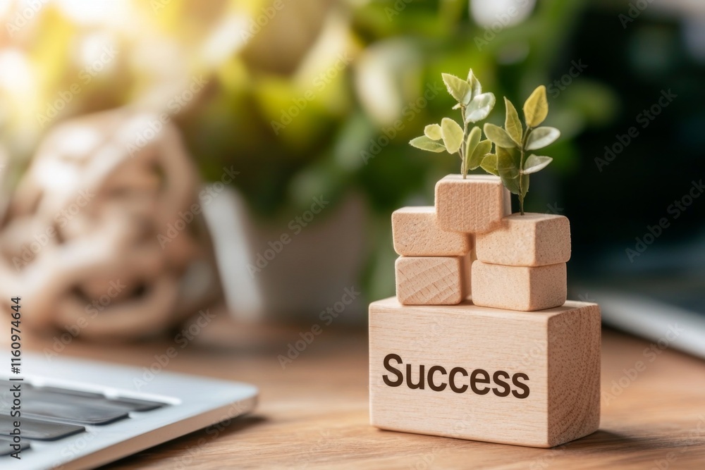 Poster a progress bar illustration with â€œsuccessâ€ at the end, gradually filling up to signify growth
