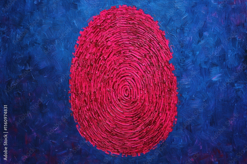 Poster abstract fingerprint pattern with vivid colorful background