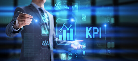 KPI Key performance indicator business finance concept on screen.