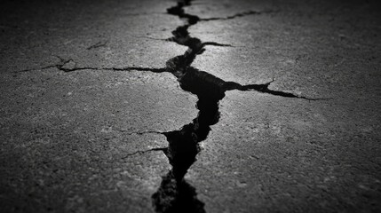 Obraz premium Black wall cracked open, symbolic of strength and resilience