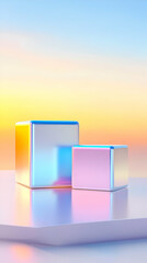 Pastel Cube 3D Render Background