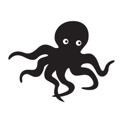 Obraz premium octopus silhouette design. animal with tentacle. 