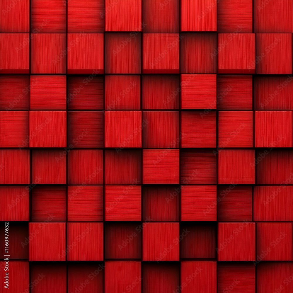 Poster red 3d cube abstract background