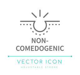 Non-Comedogenic Line Icon
