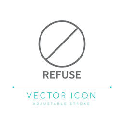 Refuse Badge Line Icon
