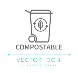 Compostable Line Icon