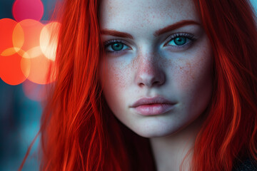 Naklejka premium portrait of a woman with red hair