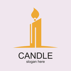 Candle logo design simple concept Premium Vector