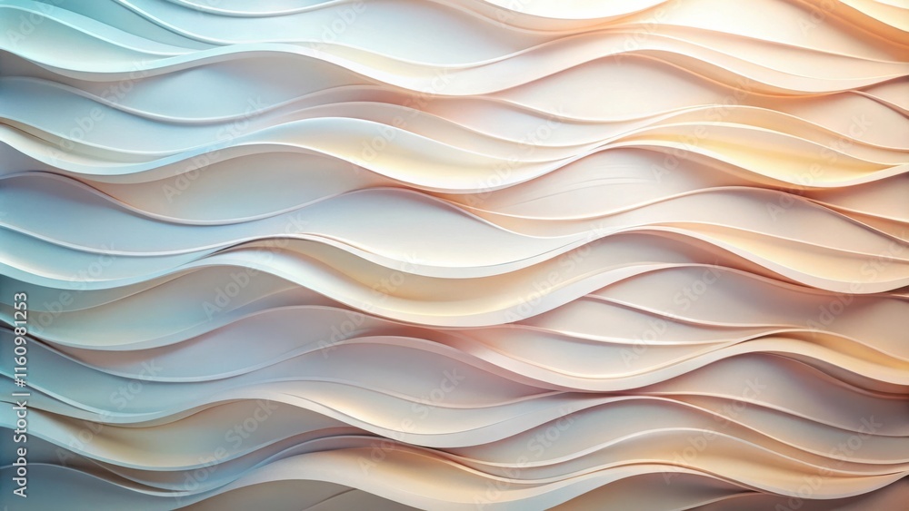 Fototapete Abstract Background of Interlocking Curved Lines with Soft Gradient Colors