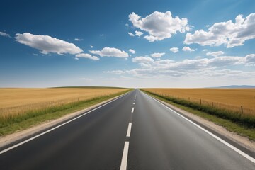 Fototapeta premium there is a long empty road with a sky background