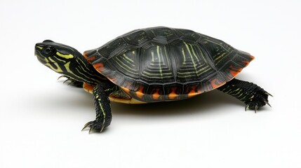 Captivating turtle movement studio setting wildlife photography neutral background close angle nature appreciation