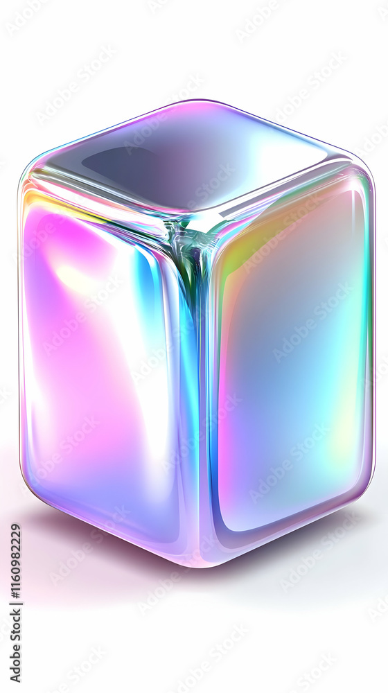 Poster iridescent 3d cube abstract background