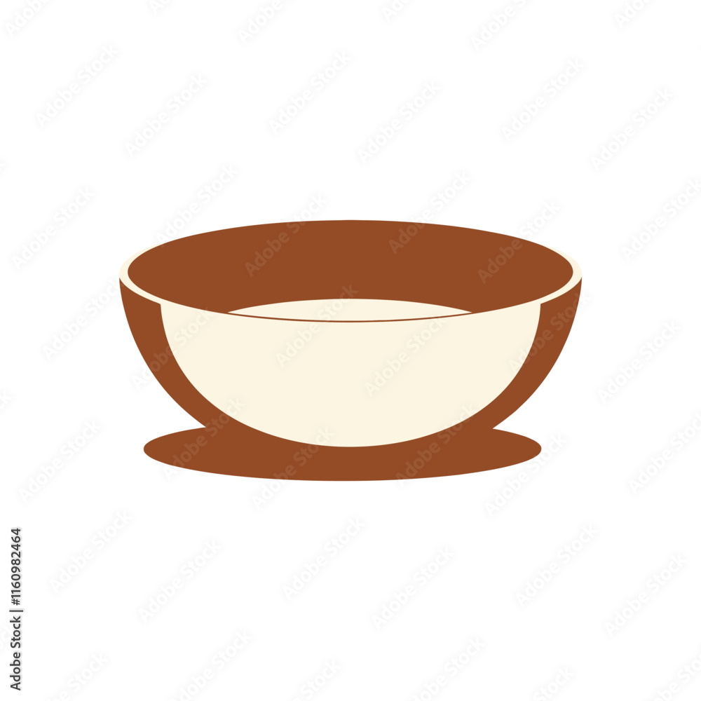 Fototapete simple flat design of an empty dishware bowl ideal for modern graphic projects