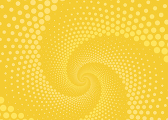 Yellow background with polka dots in a spiral © mikenoki