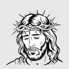 Jesus silhouette, Jesus crown of thorn, Faith, Jesus Dxf, Cross Christian, Silhouette Cricut Cut File, Jesus, Christian, Faith, Bible, God, Scripture, Cross