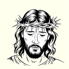 Jesus crown of thorn, Jesus and Cross Laser Cut File, Faith, Jesus Dxf, Cross Christian, Silhouette Cricut Cut File, Jesus, Christian, Faith, Bible, God, Scripture