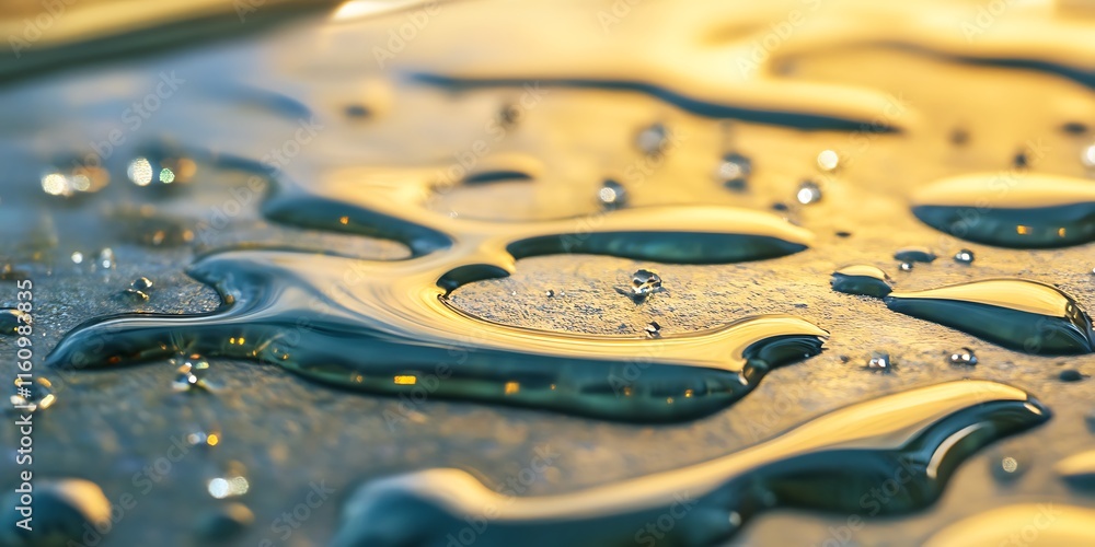 Poster seamless repeat pattern featuring abstract water texture with reflections at golden hour